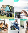 Mesh Shower Caddy Tote For Dorms And Travel used in various settings like camping, beach, gym, business trip, and college dorm.