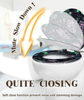 Toilet Seat with Lid, Bathroom featuring a soft close mechanism and vibrant design, suitable for various toilet models.