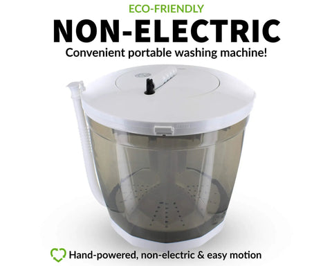2 In 1 Mini Portable Washing Machine And Dryer Manual Hand Crank Non Electric Eco Friendly Go To Laundry Solution For Dorms Apartments RVs Camping Lightweight Compact Washer And Spin Dryer
