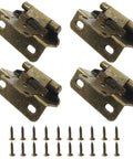 Four Pack Half Inch Overlay Cabinet Hinges With Full Hardware Antique Brass Finish Kitchen Refresh visible with screws.