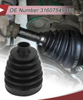 BMW CV Joint Boot Kit Outer With Clamps 1 Set Black Rubber Replacement Fits 328i 2007 To 2016 320i 2013 To 2018 328i XDrive 2009 To 2016 328xi 2007 To 2008 330i 2006 To 2018, black rubber boot installed