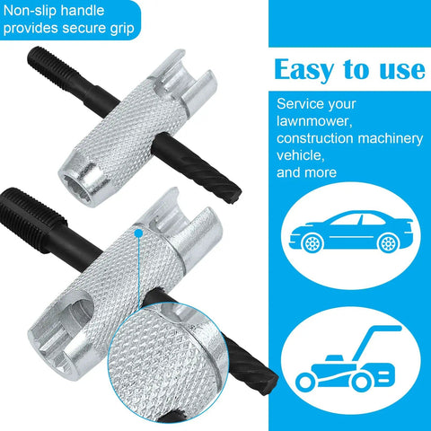 Heavy Duty Grease Zerk Fitting Tool Kit 2pc Set With 80 Replacement Fittings, knurled handles for secure grip and easy use.