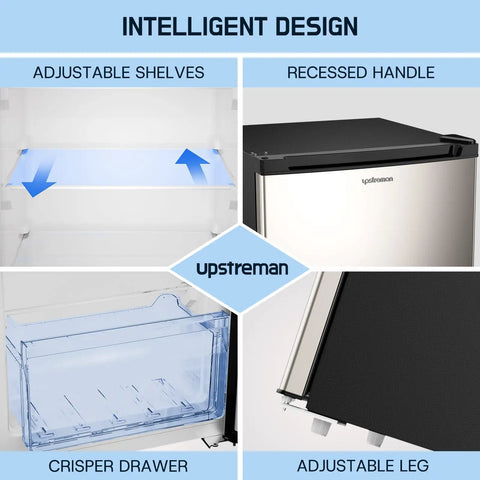 Massive Seven Point Zero Cubic Foot Upright Deep Freezer Heavy Duty Stand Up Cold Storage Workhorse adjustable shelves, crisper drawer, and recessed handle.