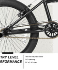 Freestyle BMX Bike 20 Inch Trick Bicycle For Park And Street Rides With A Rugged Hi-Ten Steel Frame 360 Degree Rotor Four Pegs