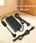 29V 2A Recliner Power Adapter For Sofa Lift Chair And Desk, 2 Pin, 100-240V Wide Input, shown with plug and cable