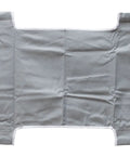 Heavy Duty Canvas Patient Lift Sling For Bed To Wheelchair Transfer Support Up To 330 Lbs with dual sling points, gray fabric.
