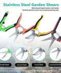4 Pack Garden Pruning Shears Set With Stainless Steel Sharp Blades And Non Slip Grip, Pro Grade Florist Shears