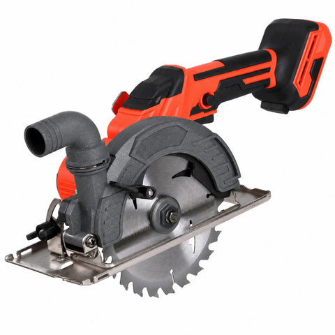Compact Brushless Circular Saw Kit With Dual Six Inch Blades And Rip Guide Made For Heavy Duty Cordless Cuts, showing blades and body.