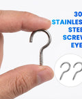 No Sweat Setup 304 Stainless Steel M2 Screw In Eye Bolts Built Tough for hanging plants, yoga gear, or pendant lights.