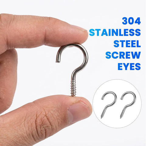 No Sweat Setup 304 Stainless Steel M2 Screw In Eye Bolts Built Tough for hanging plants, yoga gear, or pendant lights.