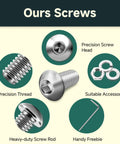 Close-up of 900 Piece Metric Screws And Bolts Set M3 M4 M5 M6 304 Stainless Steel with hex socket and washers in green circles.
