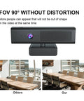 Hella Sharp 1080P Hd Webcam With Zero Fuss Setup And Pro Level Quad Mic Array Built In Stereo Speaker displaying 90 degree FOV.