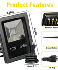Outdoor RGB LED Flood Lights 10W Waterproof Security Lights With Remote US Plug 120 Degree Beam Color Changing Memory close-up