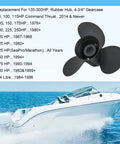 Outboard Boat Propeller 14 1/4 X 21 Pitch Replacement For Mercury Engines 135-300HP Right Hand Rotation 15 Spline 3 Blade
