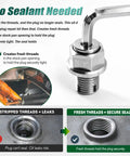 Fix Stripped Threads Instantly With This M14 Piggyback Oil Drain Plug Repair Kit, stainless steel repair plug and wrench