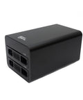 Compact black Plug And Play Dual Bay Raid Hard Drive Enclosure with USB 3.1 Gen 2 ports for dual SATA storage solutions.