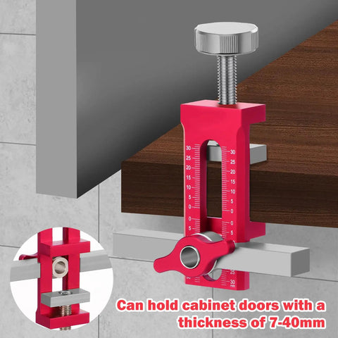 Portable Aluminum Alloy Cabinet Door Positioner Tool For A No Brainer Easy And Precise Installation showcasing double row scale