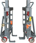 Beefed Up Heavy Duty 4,000 Lb Hydraulic Machinery Mover With Adjustable Forks From 4.5 To 19 Inches, Dual PU On Steel Swivel Wheels