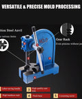 Heavy Duty Manual Arbor Press 3 Ton Cast Iron Desktop Punch Press Built Like A Tank For Tough Metal Stamping Bending Stretching And Precision Shop Projects with 4-position steel anvil.