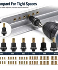 Heavy Duty Carbon Steel Rivet Nut Tool Set With M3 To M10 Metric Mandrels And Assorted Rivnuts Fits Drill For Fast And Reliable Metal Projects On Panels Brackets, compact drill fit