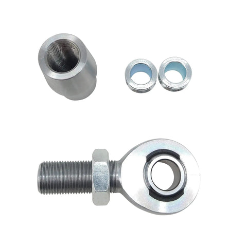 Heavy Duty 7/8 By 3/4 Inch Heim Ball Joint Kit featuring left and right threads, spacers, and components for suspension builds.