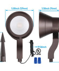 Eight Pack Dimmable LED Landscape Spotlights Outdoor Low Voltage 12 To 24V AC DC Wall Wash Lights 2W 5W 12W 180lm 450lm 900lm Aluminum