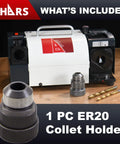 Top Shelf Drill Bit Sharpener That Revives Muted Edges Quick With Locked Angle Jigs And Pro Spec ER Collet Holds with ER20 collet.