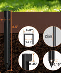 Metal Landscape Edging Stakes Kit With Twenty Pieces Eight And A Half Inch Garden Anchors cross-section details