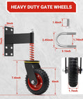 6 Inch Heavy Duty Gate Wheel With 500 Lbs Capacity For Metal Tube And Wooden Gates 360 Degree Swivel Spring Loaded Gate Caster Wheels Dual Mount Options Straight And U Bolt For Easy Installation And Long Lasting Performance