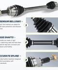Front Driver And Passenger CV Axle And Wheel Bearing Hub Assembly For Subaru Legacy Outback 2005 2006 2007 2008 2009 Built To Last Ready To Roll Replacement That Fits Like A Dream showing premium bellows, rigid shafts, and accurate spline.