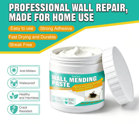 Premium Drywall Repair Kit With Fast Drying Spackle Paste Knocks Out Nasty Holes Cracks Scratches Smooth As Butter Finish Indoor Outdoor Quick Cure Joint Compound No Sanding Needed Easy Home Restore Project, 500g wall paste in container