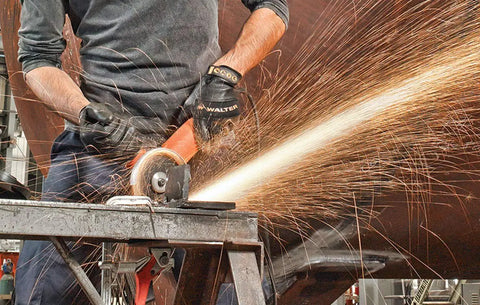 Cut Off Wheel Pack Of 25 For Angle Grinders, Beefy Performance Abrasive Wheel Delivers Fast Clean Cuts, worker using angle grinder