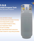 Steel Forklift Propane Tank 43.5Lb With Gauge DOT And TC Compliant Heavy Duty Build Larger Capacity Than Standard Tanks
