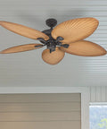 Palm Island 52 Inch Tropical Indoor Outdoor Ceiling Fan With No Light Pull Chain Two Mounting Options Five Palm Leaf Blades