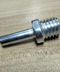 Slick Two Pack 5811 Male Thread To Quarter Inch Round Shank Drill Adapter made of durable steel on wood surface.