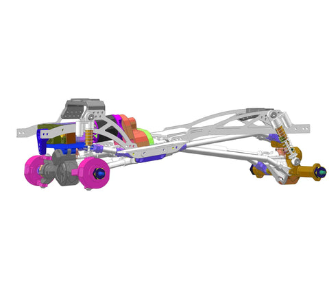 Double Bent Front And 90mm Rear Link Set For Axial SCX24 Deadbolt Crawler Beef Up Ground Clearance Titanium Alloy Or Aluminum Upgrade Nylon Rod Ends Brass Pivot Balls Flexible Build Options installed on SCX24 chassis
