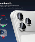 Camera Lens Protector For iPhone 17 Pro And 17 Pro Max 9H Tempered Glass Camera Cover With Silver Metal Ring attached to phone
