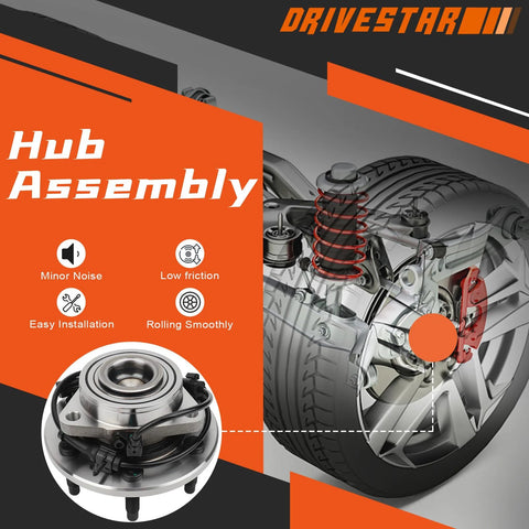 2WD Front Wheel Hub And Bearing Assembly For Chevy Silverado 1500 1999 Through 2006 GMC Sierra 1500 Yukon 2000 Through 2006 Cadillac Escalade 2002 Through 2006 Six Lug Driver Or Passenger Side, showing hub assembly details and components.