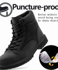 Sturdy Steel Toe Work Boots For Men And Women, Heat Resistant And Indestructible Safety Shoes For Construction And Outdoors side view