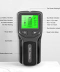 Stud Finder Wall Scanner 5 In Digital Handheld Professional Multifunction Wall Detector with green display and buttons.