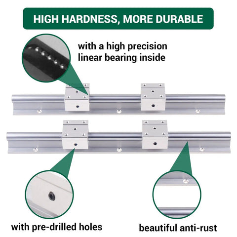 Beefy 600mm SBR25 Linear Rail Kit With 2 Rails And 4 SBR25UU Blocks, Heavy Duty CNC Guide Rails For DIY Routers, Lathes And Mills