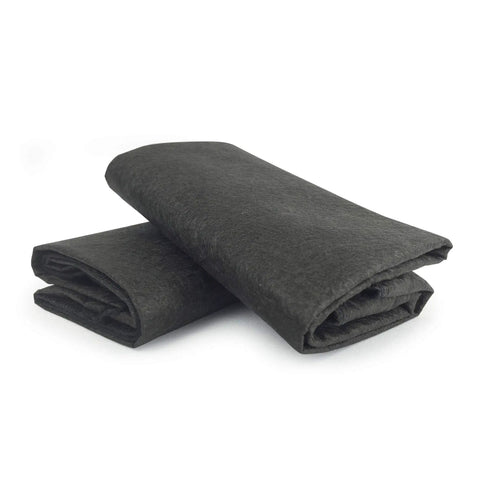 Water Activated Flood Bags Two Pack No Sand No Labor Needed Ready To Use Expand Up To Three Point Five Inches In Minutes Protect Doorways Garages And More Lightweight And Compact For Easy Storage, showing two unexpanded black flood bags.