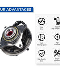 Front Wheel Hub Bearing Assembly 515046 For 2004 Ford F-150 Heritage And 2004-2005 F-150 4WD With ABS 6 Stud Direct Fit Replacement