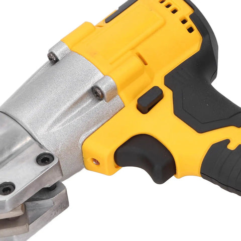 Heavy Duty Brushless Cordless Metal Shear With 20V Li Ion Variable Speed And 300Nm Torque Power handle and cutting head detail.