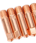 Close-up of 24 electrode tips 0.031 inch from 28 Pcs MIG Welding Accessories Kit With 24 Electrode Tips 0.031 Inch, 2 Gasless Nozzles And 2 Gas Diffusers