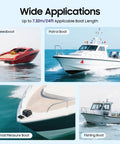Electric Boat Anchor Winch With Remote pulls 100 feet of rope effortlessly for speedboat and patrol boat applications.