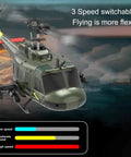 UH-1 Huey RC Helicopter 1 To 48 Scale For Adults Dope 2.4Ghz 6CH Gyro Stabilized Remote Control Aircraft With Altitude