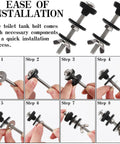 Premium Stainless Steel Toilet Seat Screws And Heavy Duty Bolts With Waterproof Rubber Gaskets For Universal Easy Install steps for installing toilet bolts.