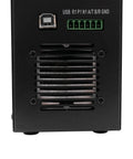 Hardcore Programmable DC Load Tester For Power Labs And DIY Builds, 200W 0-20A 0-120V Battery Tester With All Round 4 Core Modes And 5 Advanced Tests, Delivers Ultra Fine 1mV and 1mA Readings For Precise Power Supply Checks, rear panel with USB and terminal ports