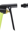 X1 Blow Gun With Xtreme Flo Safety Nozzle For Pro Tools, ergonomic aluminum body, ZillaGreen finish, shown with extension tip